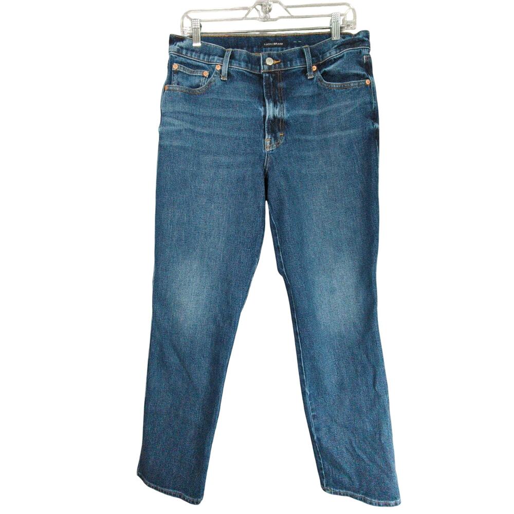 Lucky Brand Jeans Womens 12/31 Blue Mid Rise Straight Stretch